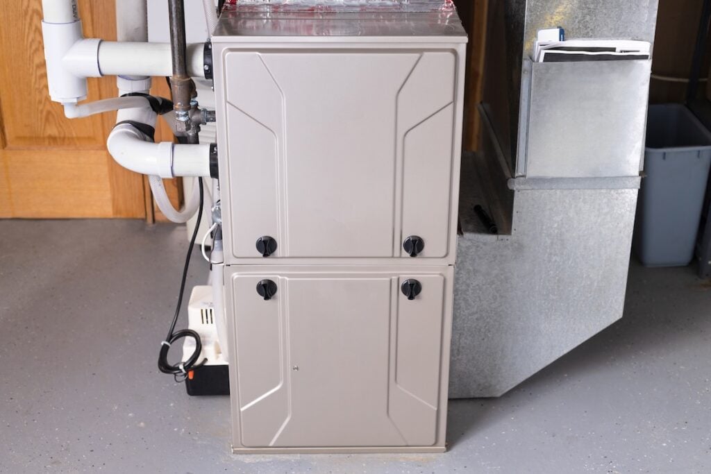Double stage gas furnace in the basement gas furnace installation