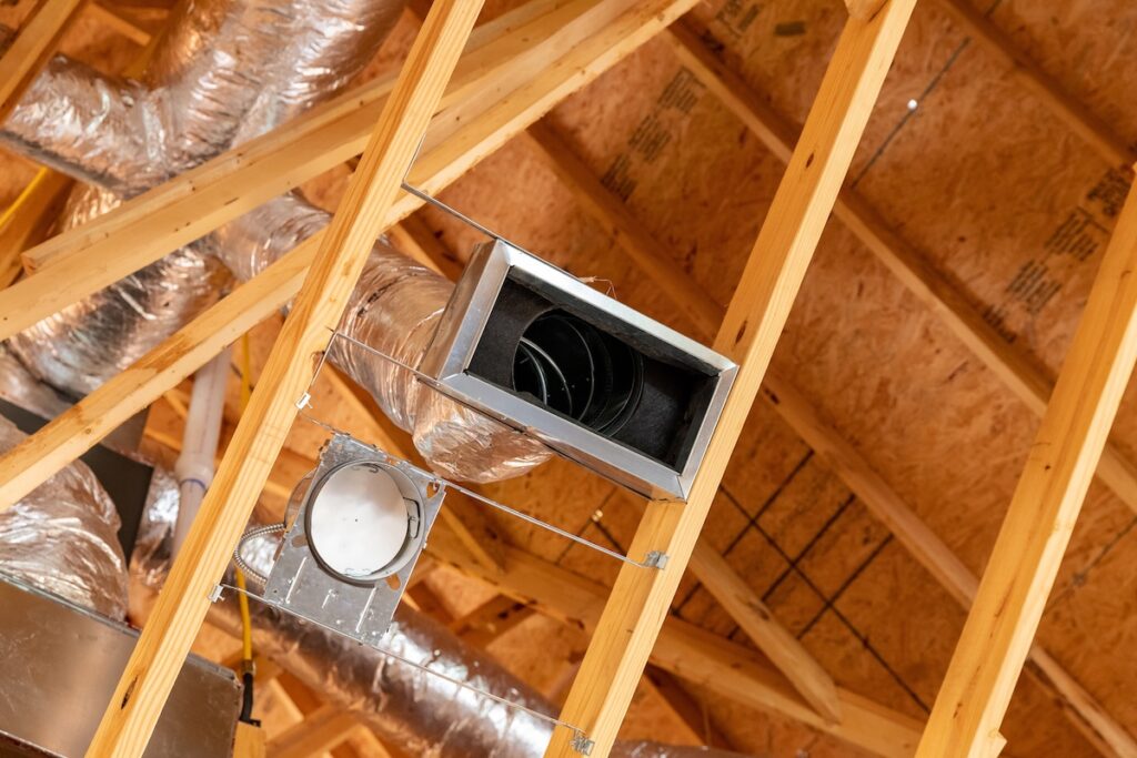 ductwork insulation New air conditioner vents in new home construction