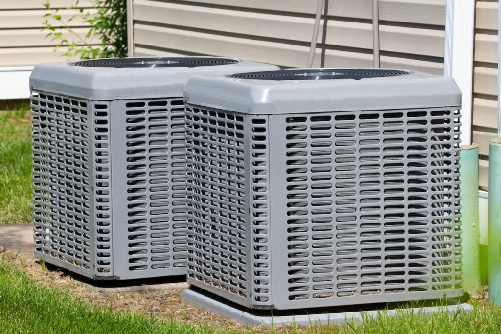 Outdoor air conditioning and heat pump units system cooling central