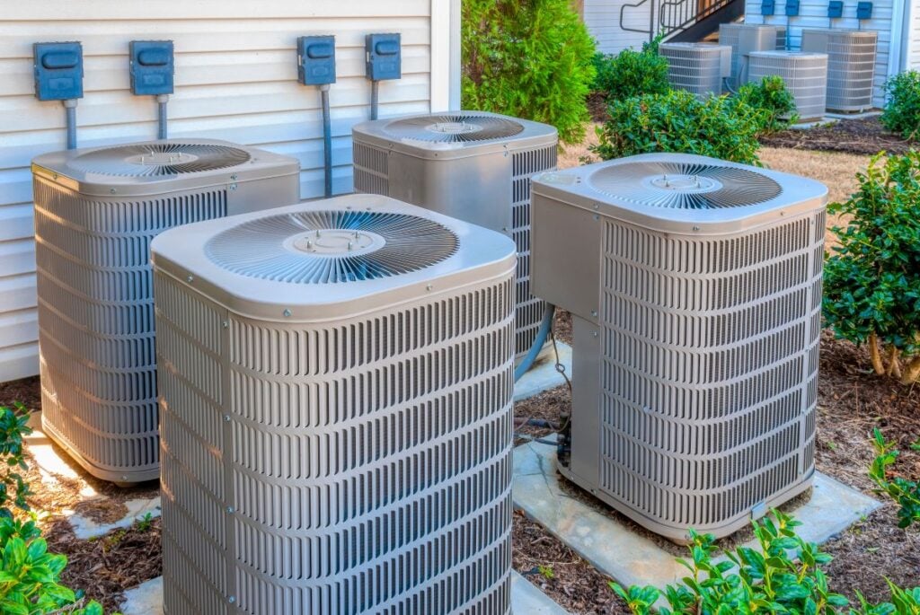 New Air Conditioners Outside Upscale Apartment