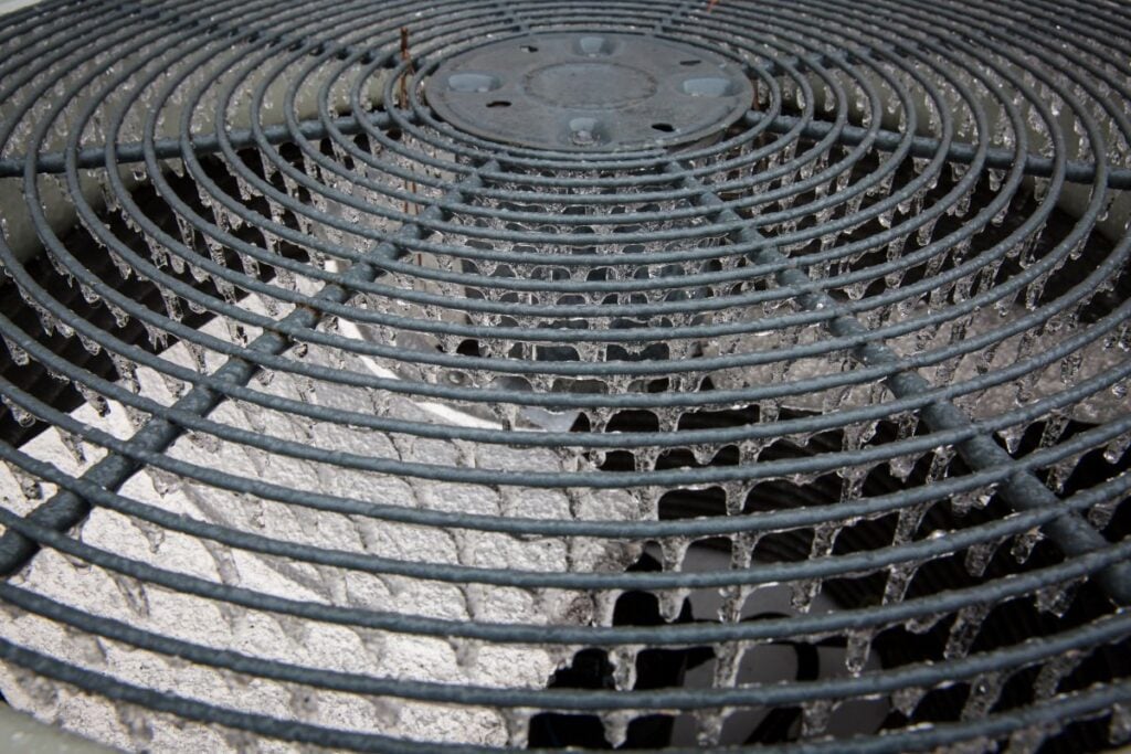 heat pump defrost cycle ice forming on unit