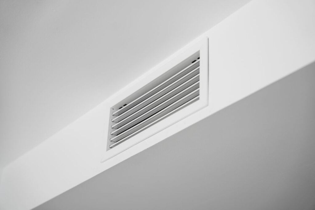 hvac damper white vent and wall