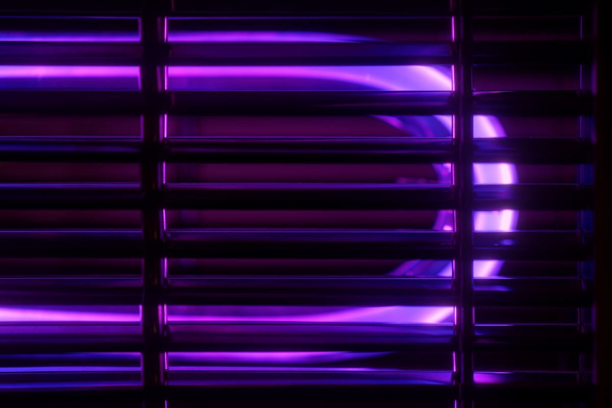 uv light for hvac black background close up
