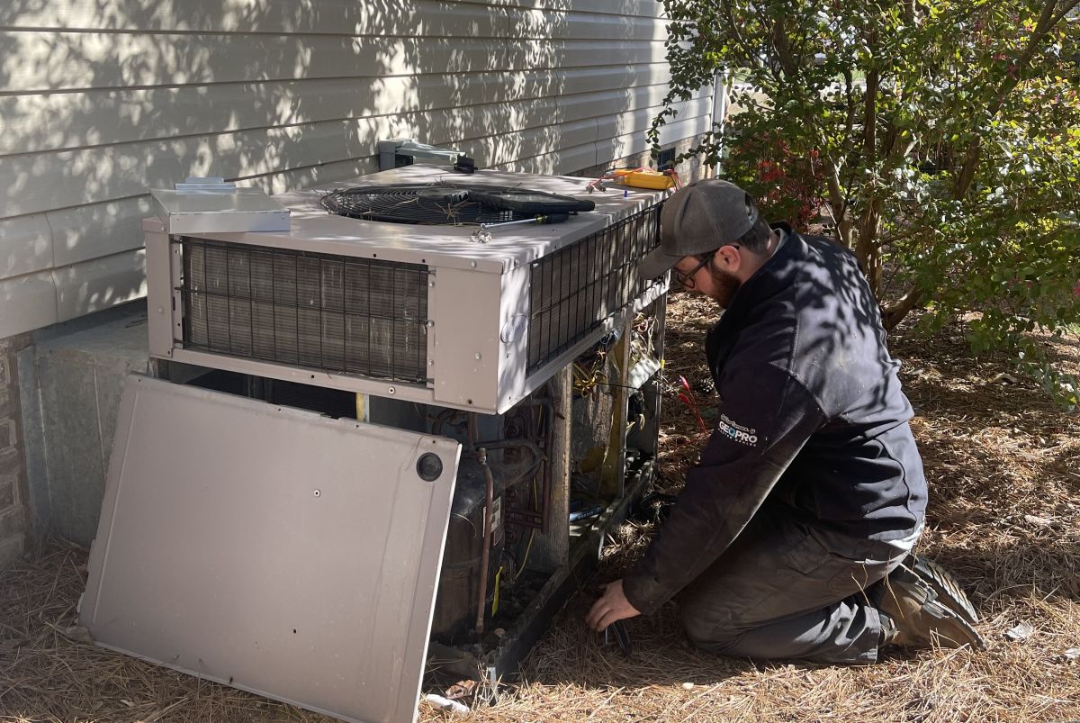 Panther HVAC team working on AC maintenance