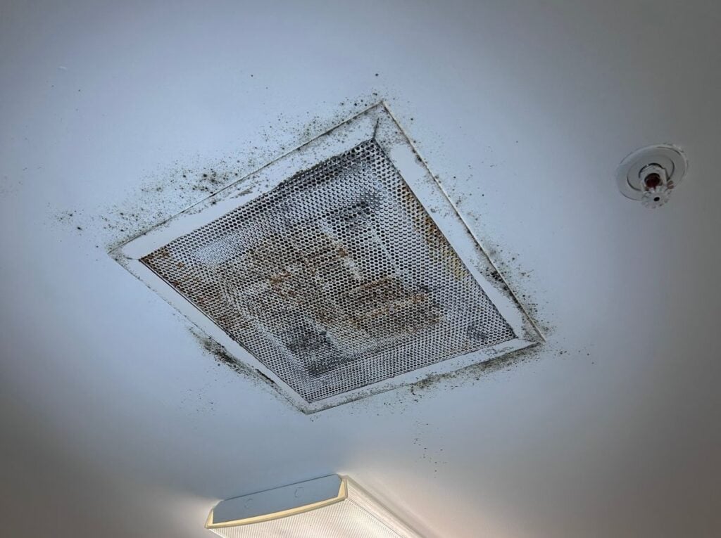 Dirty vent with black mold