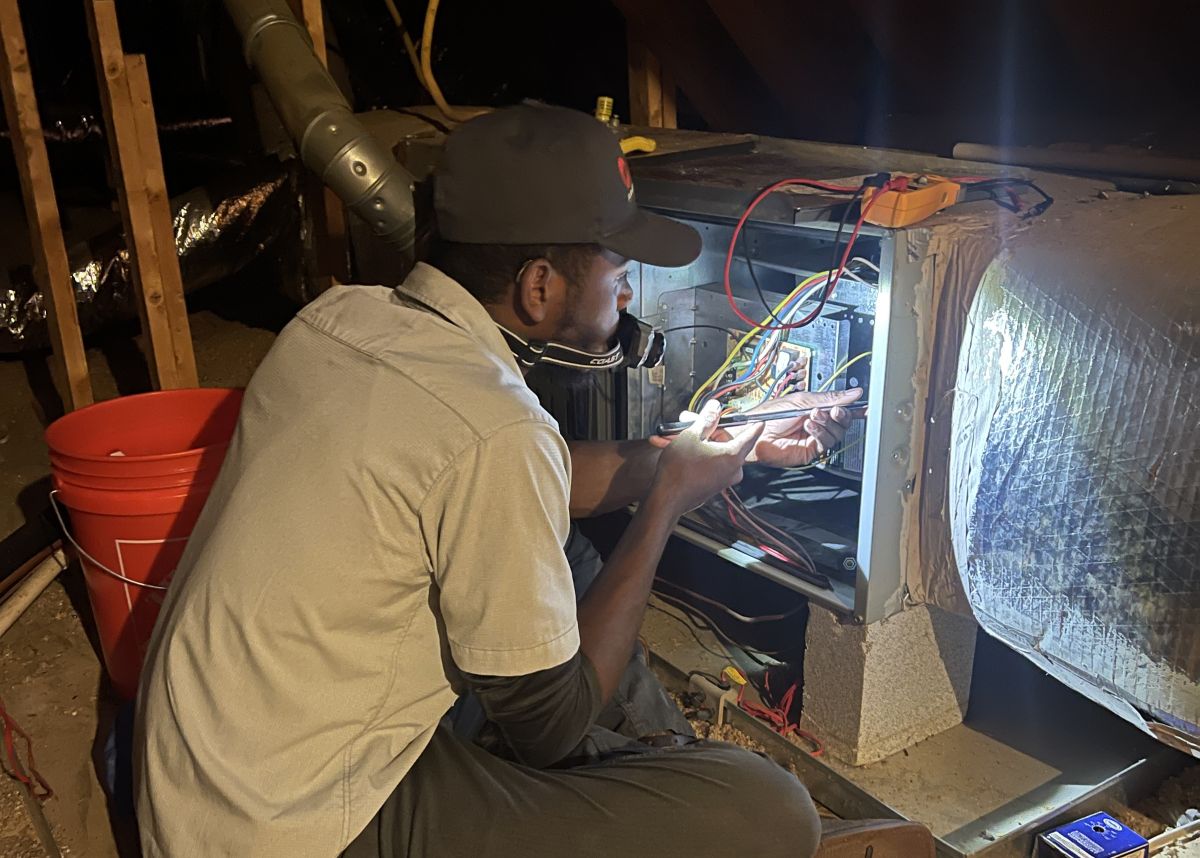 Panther HVAC technician working